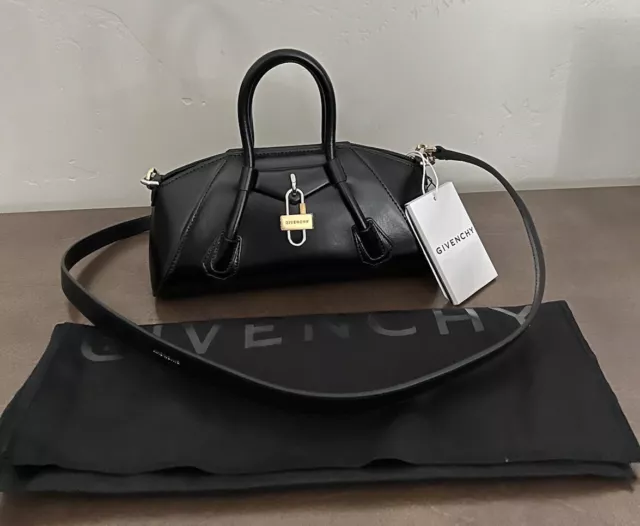 New Givenchy Antigona Stretch Mini Bag Black 100% Calf Leather