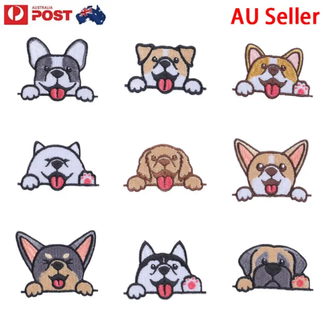 AU STOCK Cartoon Dogs Cute Patch Stick on/ Sew on/Iron on Embroidered Patches