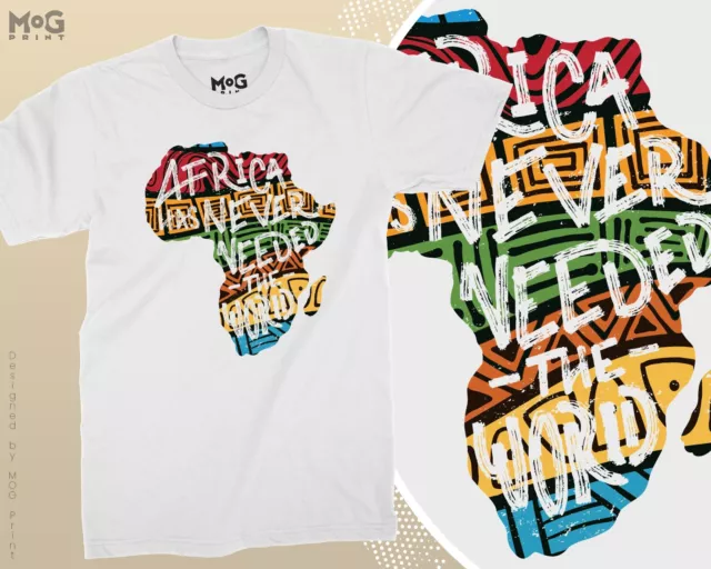 Africa Map T-shirt African Beauty Art Map Print Nature Lover of Africa Gift Tee