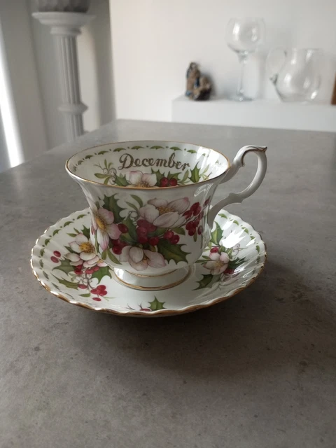 Royal Albert Flowers Of The Month December Christmas Rose Cup&Saucer 1st Quality