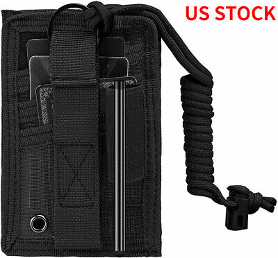 Tactical ID Card Holder Organizer Hook&Loop Patch Badge Holder with Neck Lanyard