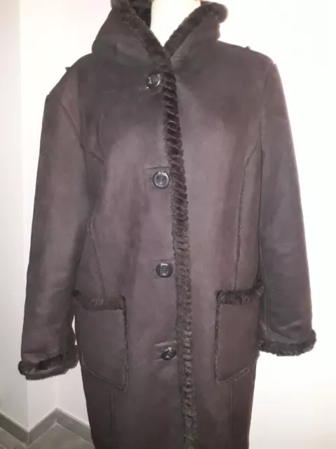 Manteau long imitation mouton best sale
