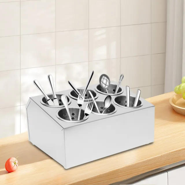 Commercial 6-Hole or 8-Hole Utensil Holder Organizer Storage Space-saving