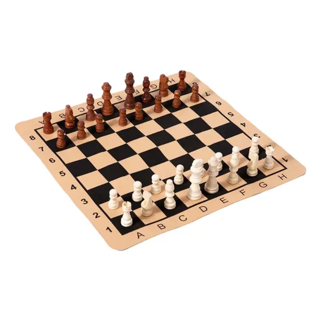 Jeu d'échecs Portable, pièces d'échecs en bois avec fond en feutre, pour