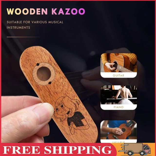 Mahogany Kazoo Mini Wooden Kazoo Wind Instrument for Music Lovers (Little Girl)