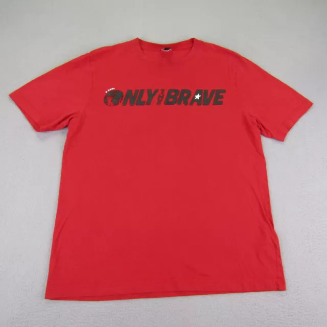 Diesel Shirt Mens Medium Red Only The Brave 3D Logo Crewneck Short Sleeve Tee