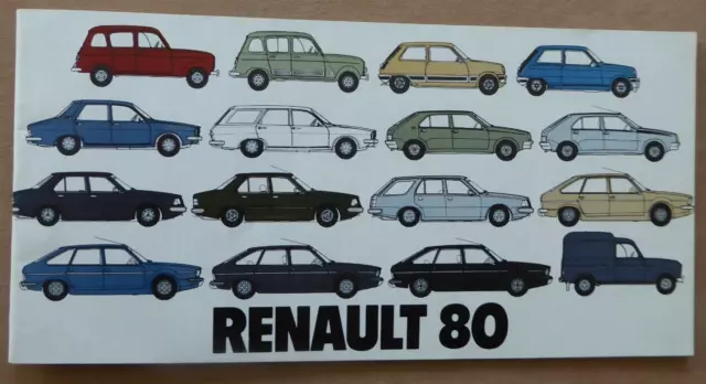 1980 Renault Model Range Brochure - 4 5 Gordini 12 14 18 20 30 F4 F6 Van    E079