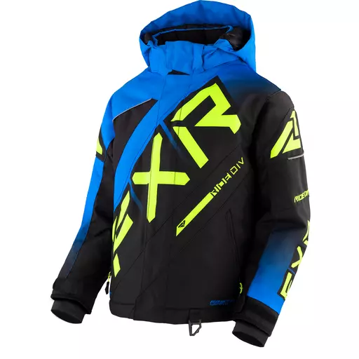 FXR Youth CX Jacket Winter HydrX Thermal Blue Fade/Black/HiVis Size 16