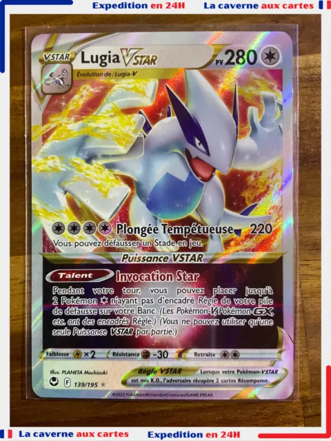 Lugia VSTAR - 211/195 - Secrète Gold Rare - Carte Pokémon Tempête Argentée  EB12 - DracauGames