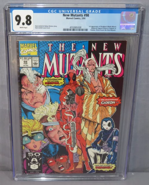 NEW MUTANTS #98 (Deadpool 1st app) CGC 9.8 NM/MT White Pages Marvel Comics 1991