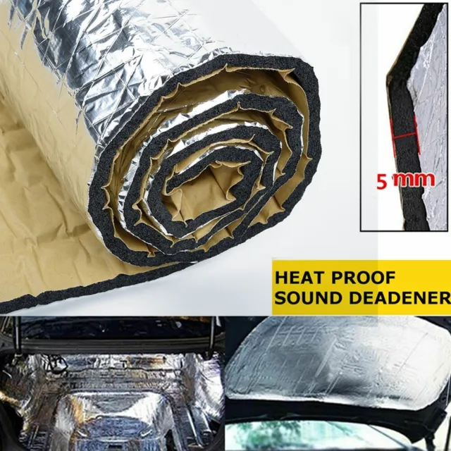 Tapis de protection thermique, 25 x 50 cm x 0,8 mm, approprié pour le  dessous de caisse des voitures, autocollant, résistant à la chaleur jusqu'à