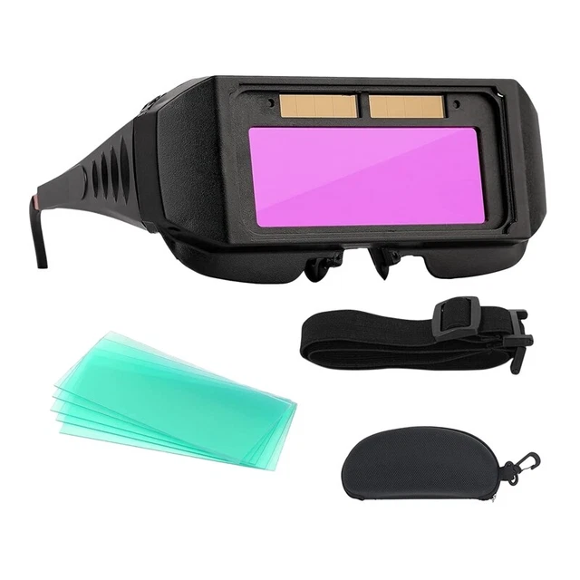 Welding Goggles Solar Powered Auto Darkening Welding Goggles Glasses with E Y7G4