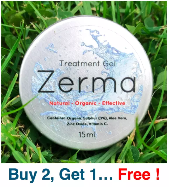 ZERMA Eczema, Psoriasis, Skin Rash Ointment Cream, Natural Treatment Gel