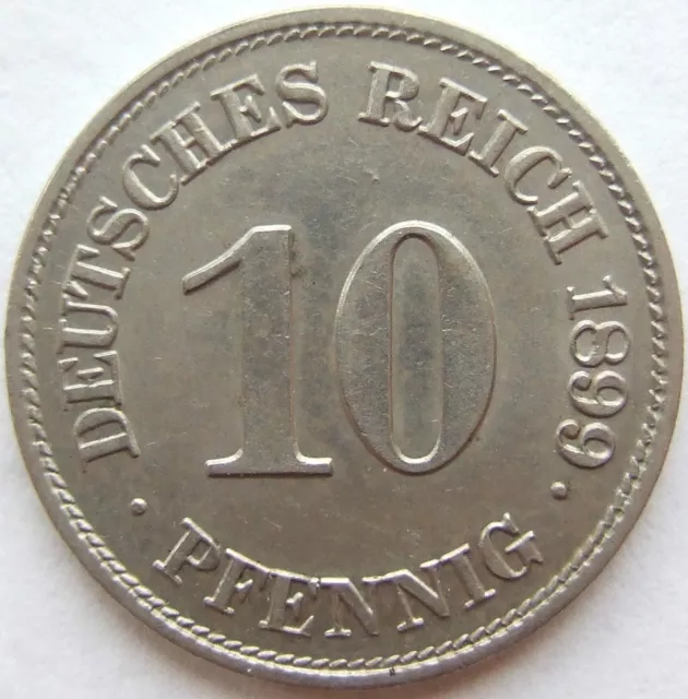 Moneta Reich Tedesco Impero Tedesco 10 Pfennig 1899 E IN Uncirculated