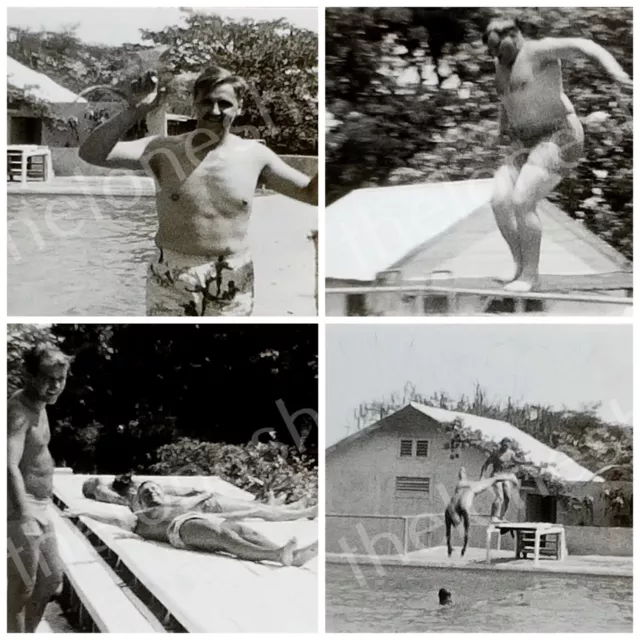 Navy Sailors Pool Play Gay Queer Interest Vintage Home Movie 8mm