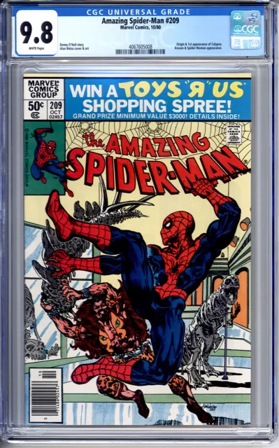 AMAZING SPIDER-MAN #209 CGC 9.8 WHITE PAGES NEWSSTAND 1st CALYPSO KRAVEN 1980