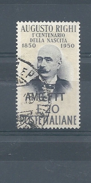 1950 Trieste A Amg-Ftt Birth Augustus Righi 20 Lire 1 V Used MF14490