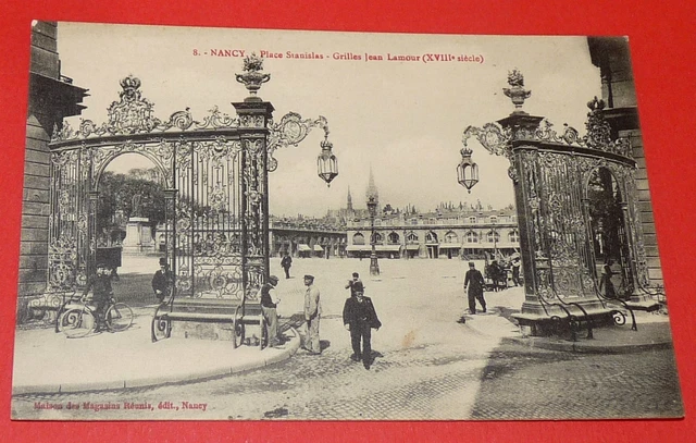 Cpa Carte Postale 1910-1920 Nancy Place Stanislas Grilles Jean Lamour 54