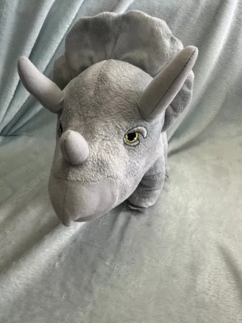 Jurassic world park grey triceratops dinosaur soft toy plush