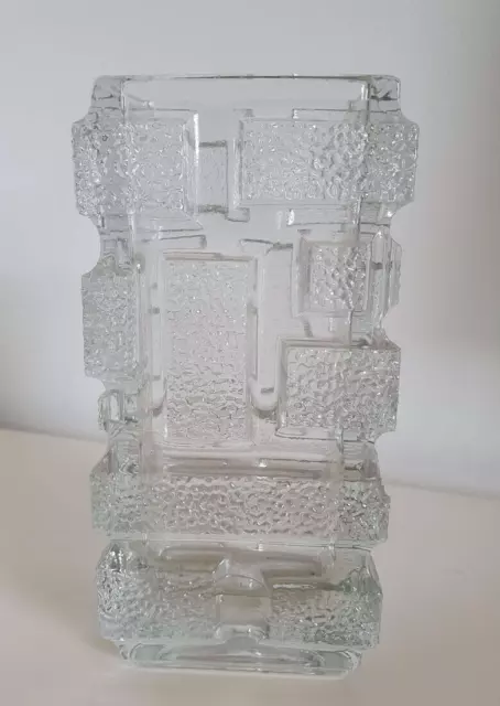 Vintage Mid-Century Panelak Glass Vase by Jiří Zejmon, Czech Republic, 1969 Rare