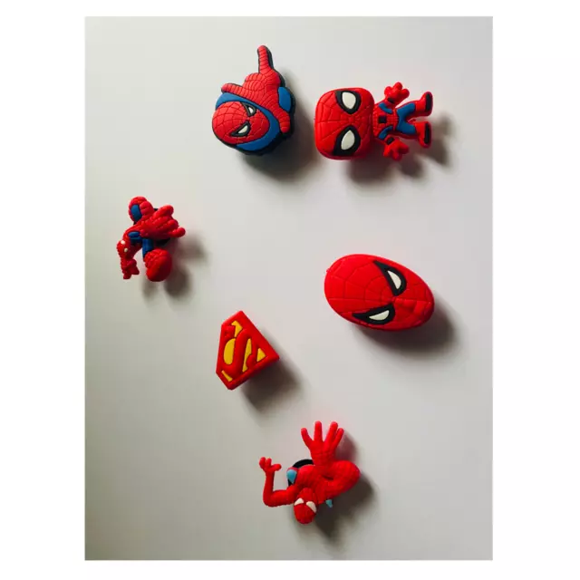 6 Pc Spider Inspired PVC Cartoon Kid Child Shoe charms Compatible W/ Crocs