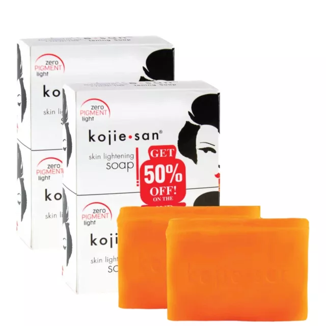 4x Kojie San Soap Bars - 135g Skin Lightening Kojic Acid Natural Original Bar