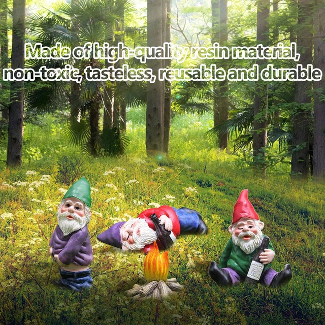 4 piezas gnomos de hadas de resina viva de resina para plantas en macetas al aire libre escritorio