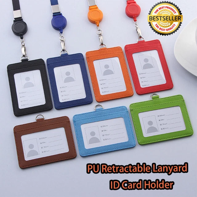 1x PU Schlüsselband mit Ausweishülle ID Kartenhalter Lanyard Ausweishalter Neu