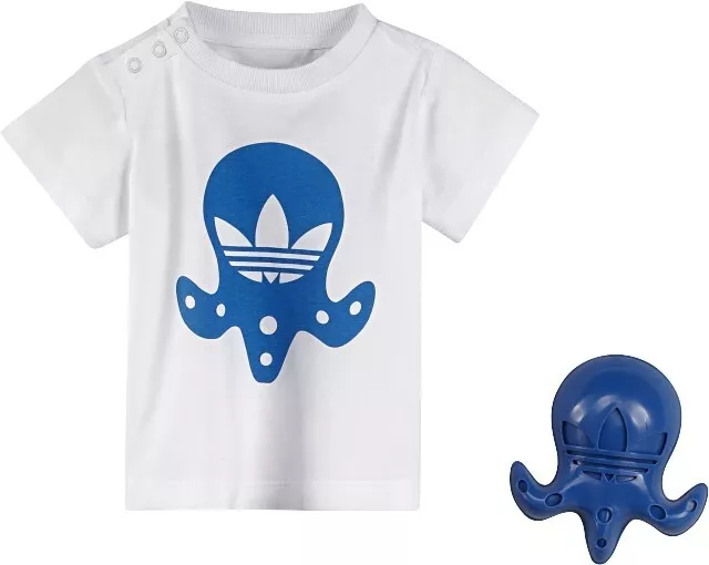 Adidas Original Bébé Trefoil Garçons T-Shirt + Moules de Sable Naissance Bleu 74