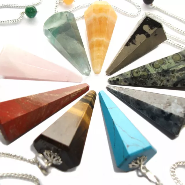 Gemstone Crystal Point Dowsing Pendulum Scrying Dowser Healing Reiki Therapy