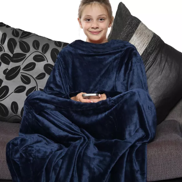 Unisex Ragazze Indossabile Coccole Coperta con Maniche Super Soffice Caldo Pile