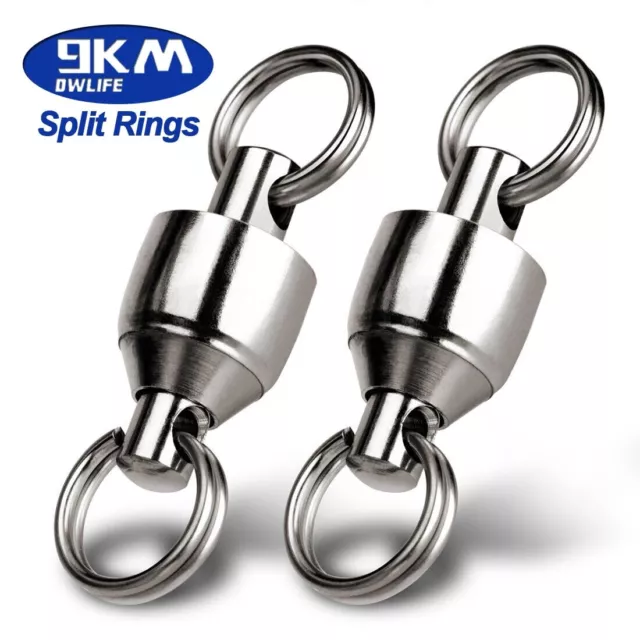 Ball Bearing Swivels Split Rings Sea Fishing Lot 0/1/2/3/4/5/6/7/8/10# Smooth