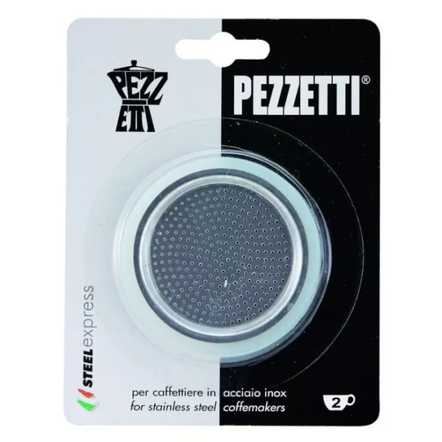 Pezzetti Steelexpress Moka Express 2 Tassen Filter + Silikondichtungen Kit