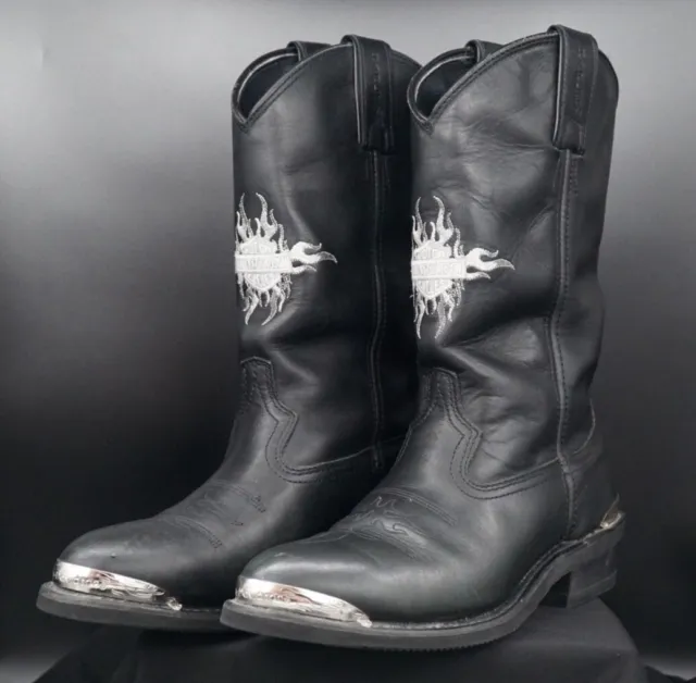 Women's Harley Davidson boots size 10 steel on toes and heels with embroidery