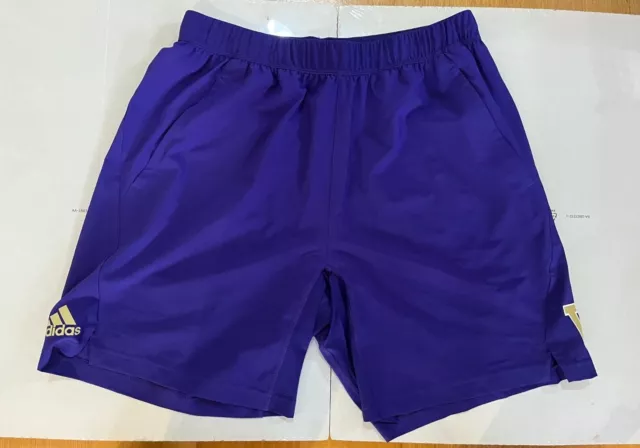 Adidas purple University of Washington Training Shorts with pocket L GE3121 NEW