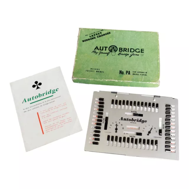 Auto Bridge Play-Yourself Bridge Game Deluxe Pocket Model Vintage 2