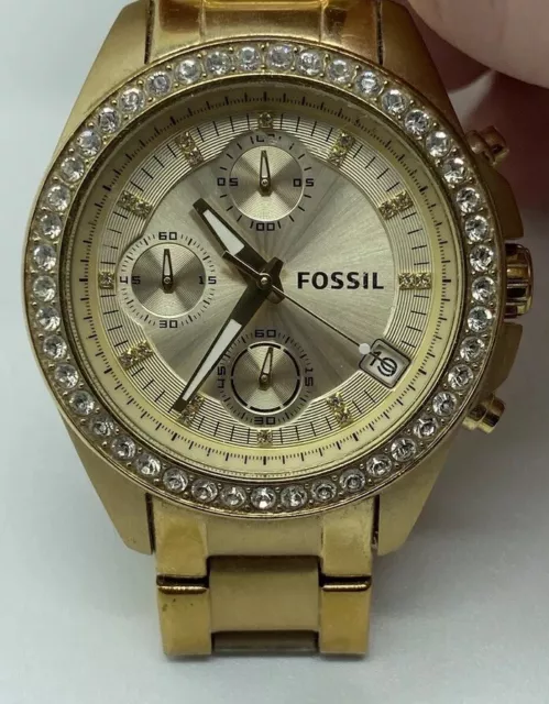 Fossil Decker Chronograph ES2683 Gold Stainless Women's  Chronograph Watch