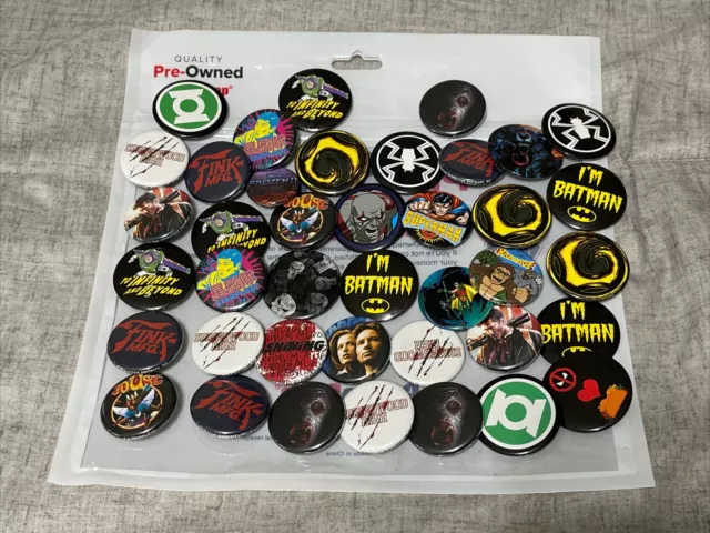 VIDEO GAME MOVIE TV Promo PIN Huge Lot 40 Pins! Batman, Deadpool, Rampage, Joust