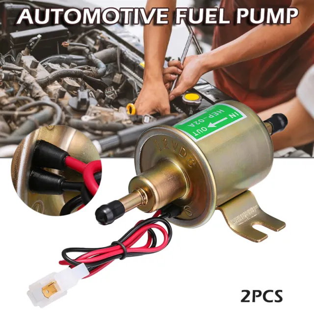 2-Packs 12V Electric Fuel Pump HEP-02A Universal Inline Low Pressure Gas Diesel