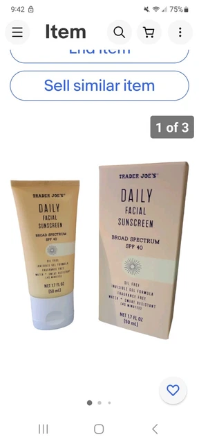 Protector solar químico Trader Joe's FPS 40 - 1,7 oz Supergoop Dupe