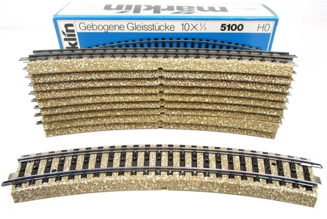 Märklin H0 5200 vía M curva 1/1 R=437,4 mm 10 unidades embalaje original (3353h)