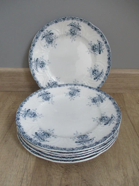 6 Assiettes plates  Terre de fer St Amand & Hamage modèle  Néva