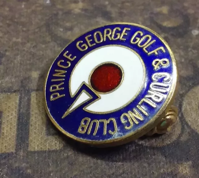 Prince George Golf & Curling Club vintage pin badge