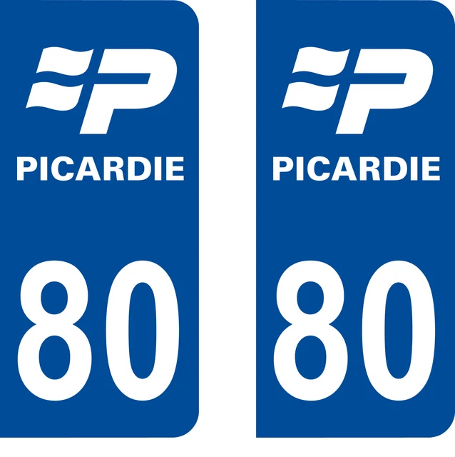 Stickers Plaques Immatriculation Département 87 Limousin – Lot De 2 – Fond Bleu Foncé – Angles Ronds