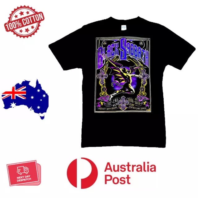 Black Sabbath Black T Shirt-The End Tour- Imported Band Apparel Sizes Available