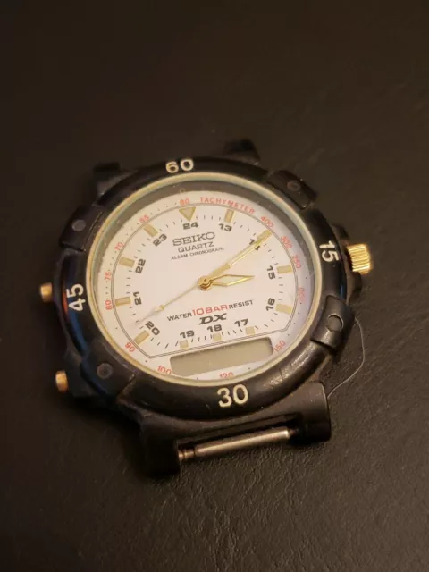 Vintage Seiko Divers Watch Digi Analogue Alarm Timer 10Bar V041 914M R2 As-Is