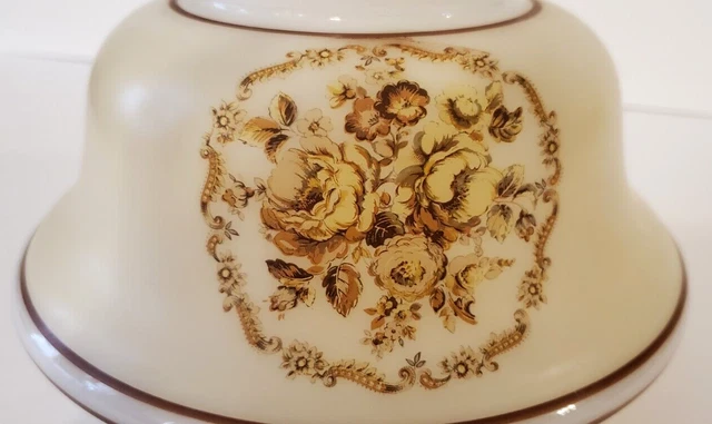 Vintage GWTW 6" Fitter Yellow Rose Wreath Oil Or Electric Glass Lamp Shade 8