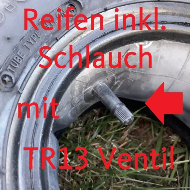 4.80 / 4.00 - 8 - 2 Reifen Anhänger + Schlauch TR13 z.Bsp. Westfalia Stema DDR 3