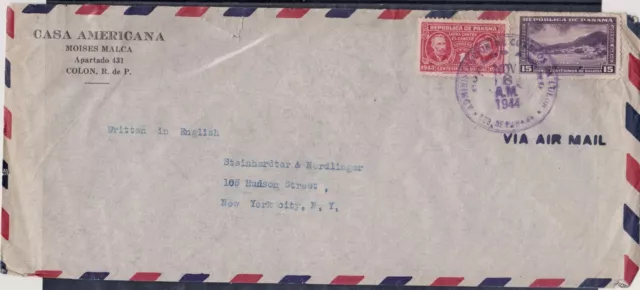 1944 COVER PANAMA to USA/NY - AIR MAIL