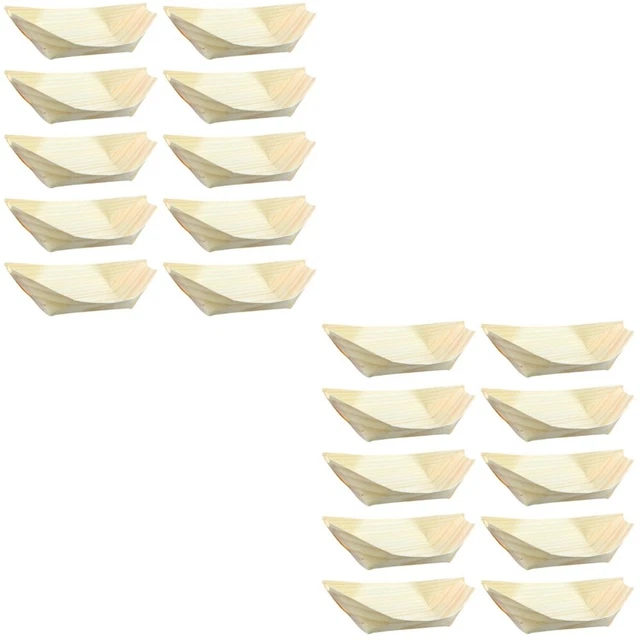 2 pezzi vassoio per morsi sushi legno barca piatto usa e getta snack sumo